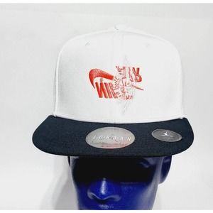 Youth Nike Air Jordan White Red Black Snapback Hat NEW